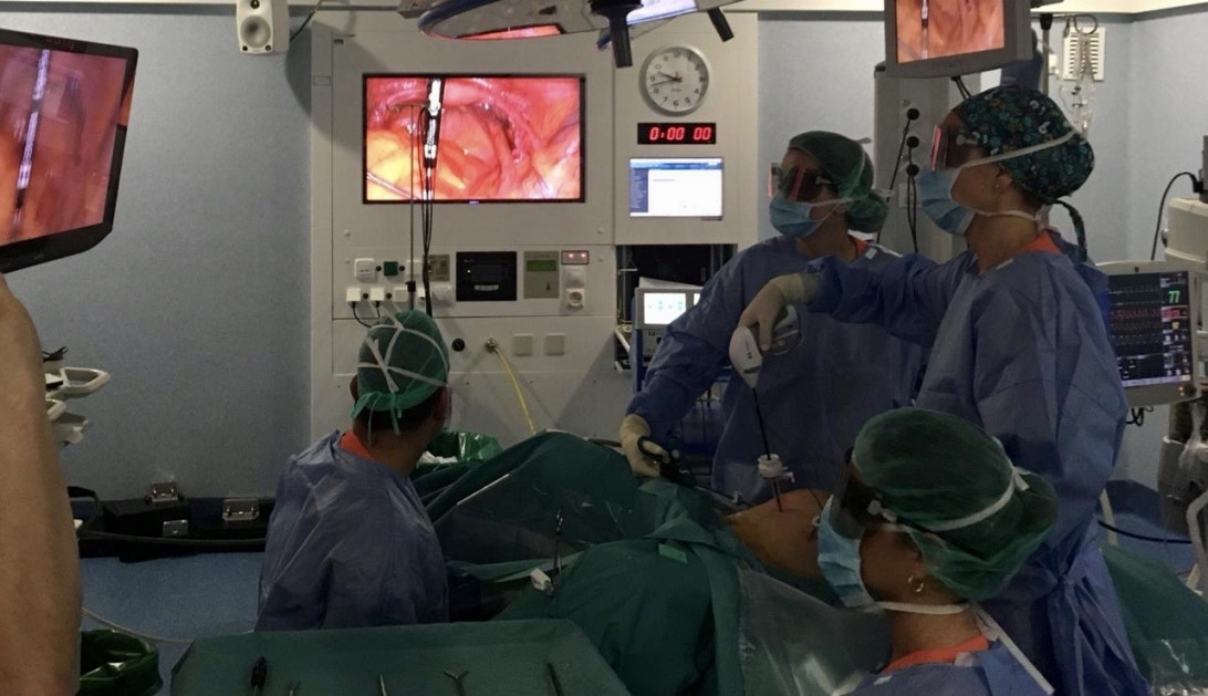 Esta imagen ilustra que: Son Espases realiza por primera vez en las Baleares una intervención de endometriosis profunda con visualización del uréter con contraste