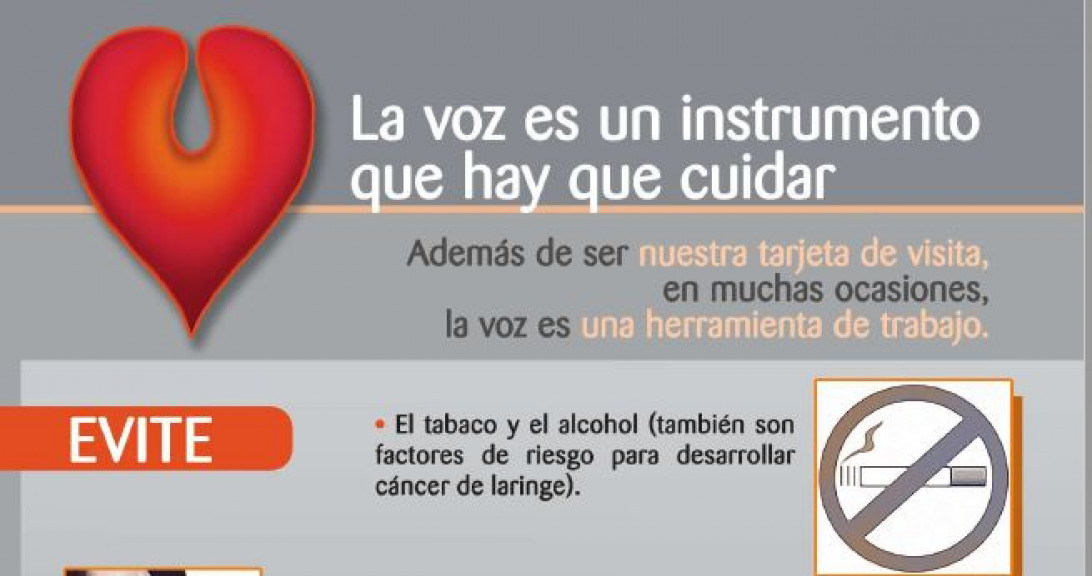 Esta imagen ilustra que: El Servicio de Otorrinolaringología  presenta un folleto informativo con recomendaciones para cuidar la voz