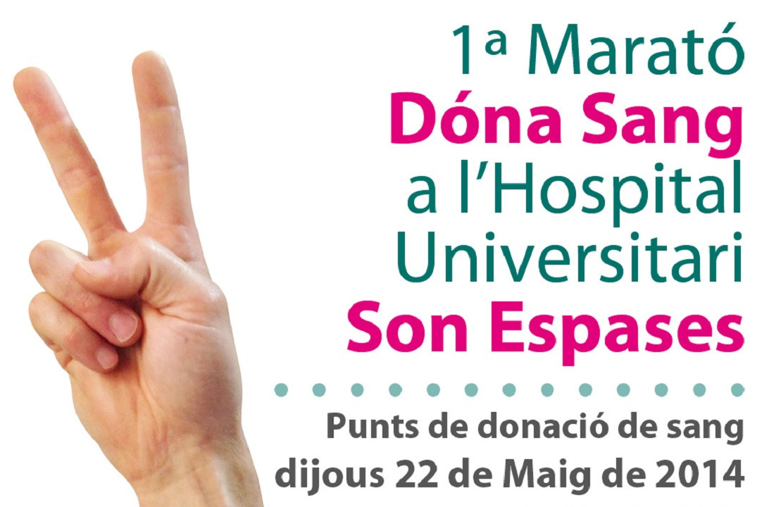 Esta imagen ilustra que: Son Espases  y el Banco de Sangre y Tejidos organizan la Primera Maratón de Donación de Sangre